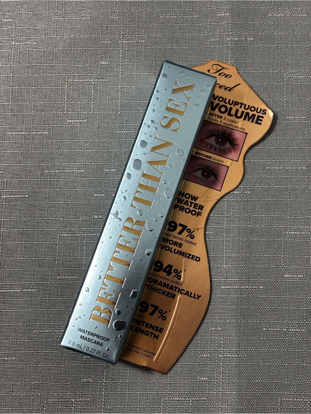 Too Faced Better Than Sex Waterproof Mascara - Silver and Gold Packaging
